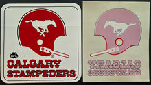Load image into Gallery viewer, (2) CFL Calgary Stampeders Vintage Decal Canadian c1970 Football Window Sticker