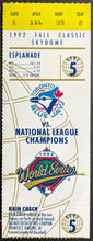 Load image into Gallery viewer, 1992 World Series Game 5 MLB Toronto Blue Jays Atlanta Braves Ticket Vintage