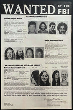 Load image into Gallery viewer, 1975 Patty Hearst Vintage Original FBI Wanted Poster Symbionese Liberation Army