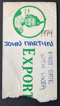 Load image into Gallery viewer, 1974 Yes + John Martyn Concert Ticket Stub Toronto Maple Leaf Gardens VTG Music