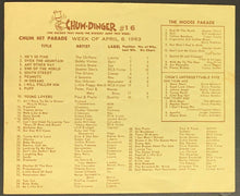 Load image into Gallery viewer, 1963 Chum Radio Survey Chart Toronto The Chiffons Bobby Vinton Skeeter Davis