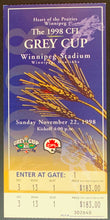 Load image into Gallery viewer, 1998 Winnipeg Stadium CFL Football 86th Grey Cup Full Ticket Hamilton vs Calgary