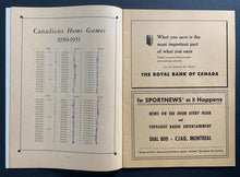 Load image into Gallery viewer, 1950 Montreal Forum Hockey Program Canadiens Shutout Detroit Red Wings 2-0