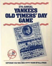 Load image into Gallery viewer, 1983 37th Annual New York Yankees Old Timers Day Game Scorecard MLB Baseball