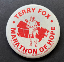 Load image into Gallery viewer, 1980 Terry Fox Marathon Of Hope Button Lot x4 Pinbacks Canadian Cancer Society