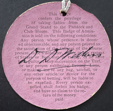 Load image into Gallery viewer, 1881 Monmouth Park Racetrack Season Pass Signed Autographed Track Owner Withers