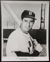 Load image into Gallery viewer, 1980s Ted Williams Photograph Greatest Living Player Left Field Boston Red Sox