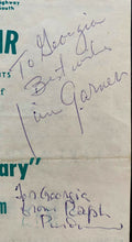 Load image into Gallery viewer, 1960 Play Handbill New Music Fair Dixie Plaza Mississauga Signed Jame Garner +
