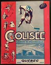 Load image into Gallery viewer, 1953 Quebec Junior A Hockey Program Windsor Spitfires vs Citadels Vintage Rare