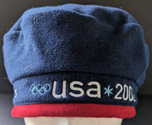 Load image into Gallery viewer, 2002 Team USA Roots Olympic Beret Blue Hat American Uniform OS Vintage
