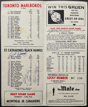Load image into Gallery viewer, 1968-69 MLG Jr A Hockey Program Multi-Signed x6 Black Hawks vs Toronto Marlboros