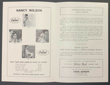 Load image into Gallery viewer, 1968 Massey Hall Playbill + Tour Program Nancy Wilson Concert + Toronto Symphony