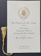 Load image into Gallery viewer, President Donald Trump 1st State Dinner Program for Emmanuel Macron USA France