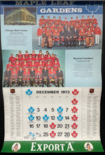 Load image into Gallery viewer, 1973-74 Maple Leaf Gardens Export A Leafs Calendar Toronto 1972 Summit Series