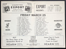 Load image into Gallery viewer, 1966 Rochester Americans v. Hershey Hockey Program Multi-Autographed AHL Signed