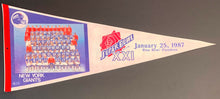 Load image into Gallery viewer, 1987 Rose Bowl Pasadena Super Bowl XXI New York Giants Team Photo Pennant