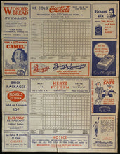 Load image into Gallery viewer, 1937 Rare MLB Baseball Scorecard Washington Senators Boston Red Sox Vintage