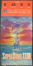 Load image into Gallery viewer, 1989 NFL Football Super Bowl XXIII Vtg Ticket SF 49ers Beat Cincinnati Bengals