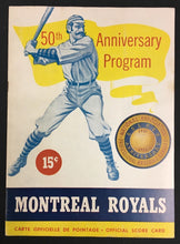 Load image into Gallery viewer, 1951 Junior World Series Baseball Program Montreal Royals 50th Anniversary