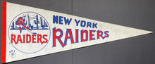 Load image into Gallery viewer, 1972-1973 New York Raiders Full Size Pennant WHA Hockey Vintage Banner