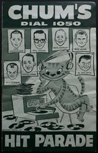 Load image into Gallery viewer, 1958 Vintage CHUM 1050 Radio Toronto Music Chart Featuring Elvis Pat Boone