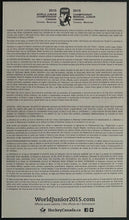 Load image into Gallery viewer, 2015 IIHF World Junior Hockey Championships Ticket Canada Slovakia Toronto ACC