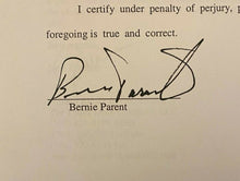 Load image into Gallery viewer, 2007 NHL Hockey Signed Contract HOFer Bernie Parent Autographed Upper Deck