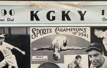 Load image into Gallery viewer, KGKY Radio AM 1490 Original Vintage Poster 1941 Photo Greatest Sports Champions