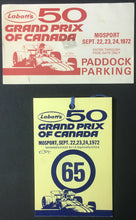 Load image into Gallery viewer, 1972 Mosport F1 Canada Grand Prix Racing Ticket + Parking Pass Jackie Stewart