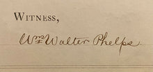 Load image into Gallery viewer, 1866 Stock Transfer Document Signed William E Dodge + Walter Phelps Autographed