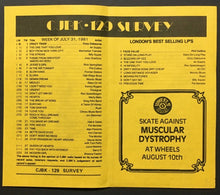Load image into Gallery viewer, 1981 CJBK Radio Survey Music Chart London Ontario Ozzy Osbourne Air Supply VTG