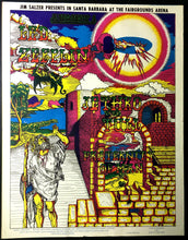 Load image into Gallery viewer, 1969 Led Zeppelin Jethro Tull Santa Barbara Fairgrounds Concert Poster Salzer