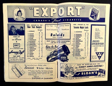 Load image into Gallery viewer, 1957 Maple Leaf Gardens NHL Hockey Program VTG Leafs vs Rangers Marc Reaume