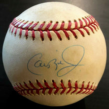 Load image into Gallery viewer, Cal Ripken Jr Signed Gene Budig Baseball MLB Autographed Orioles HOFer JSA COA