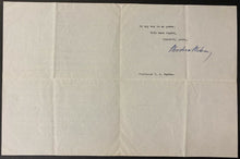 Load image into Gallery viewer, 1908 Signed Letter Autographed 28th United States President Woodrow Wilson JSA