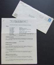 Load image into Gallery viewer, 1958 Historical Quebec Hockey League Meeting Documents + Original Envelope Vtg