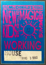 Load image into Gallery viewer, 1990 New Kids On The Block Working Backstage Pass Magic Summer Tour iCert