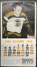 Load image into Gallery viewer, 1958/59 Sport Revue Calendar NHL Stars Colour Photos French Montreal Canadiens