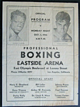 Load image into Gallery viewer, 1936 Eastside Arena Official Boxing Program Charles Coates vs Junior Munsell