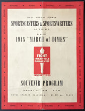 Load image into Gallery viewer, 1948 1st Annual Buffalo Bisons Sportscasters Writers Dinner Menu Vintage Hockey