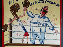 Load image into Gallery viewer, 1940s Vtg Royalton Crown Tobacco Pipe Advertising Poster Boxing Themed Vintage