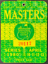 Load image into Gallery viewer, 1980 Masters Golf Tournament Celluloid Badge PGA Tour Seve Ballesteros Wins