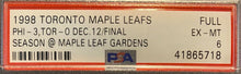 Load image into Gallery viewer, 1998 Toronto Maple Leafs Hockey Ticket Memories Dreams Frank Mahovlich NHL PSA 6