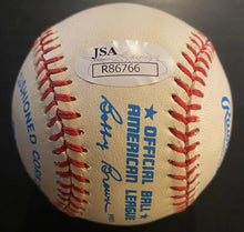 Load image into Gallery viewer, Bob Lemon Signed Bobby Brown Baseball Autographed MLB Cleveland Indians HOF JSA