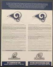 Load image into Gallery viewer, 2018 Los Angeles Rams Proof Tickets NFL Football Cooper Kupp Aaron Donald Talib