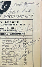 Load image into Gallery viewer, 1942 NHL Hockey Program Signed x11 NY Rangers Montreal Canadiens Autographed