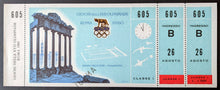 Load image into Gallery viewer, 1960 Vintage Rome Summer Olympics Full Ticket Unused Sports Rare Italy
