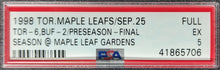 Load image into Gallery viewer, 1998 Maple Leaf Gardens Graded EX-5 Ticket Last Season 1st Game Toronto PSA