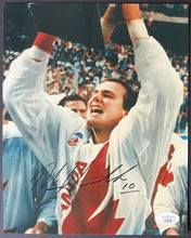 Load image into Gallery viewer, Dale Hawerchuk Signed 1987 Canada Cup Trophy Autographed Hockey Photo JSA
