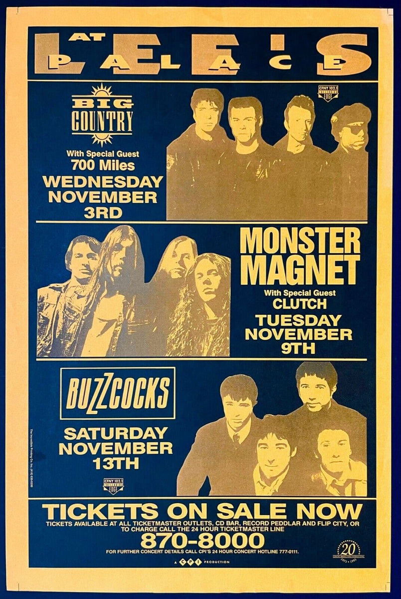 1993 Lee's Palace Band Poster The Buzzcocks Punk Rock Toronto